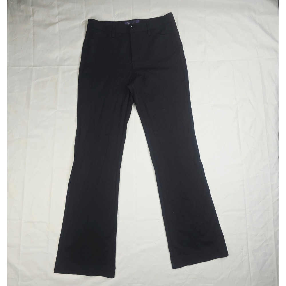 NYDJ Women's Bootcut Trousers Size 8 Black Solid Five Pocket Dress Pants P90